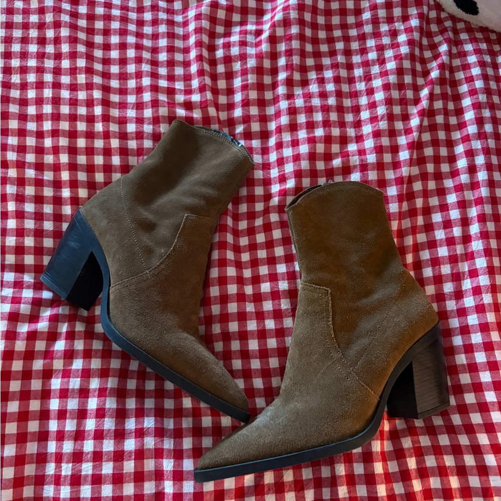Brown Suede Ankle Zara Boots